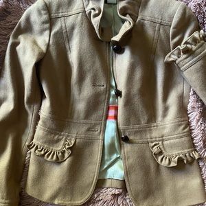 J Crew wool Noble ruffle jacket